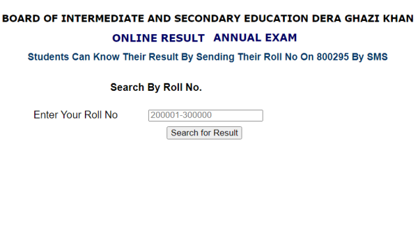 BISE DG Khan 12th Result 2023 Check By Name Roll No SMS