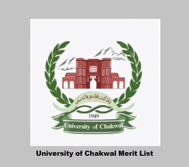 University of Chakwal Merit List 2023 Online Fall/Spring Check